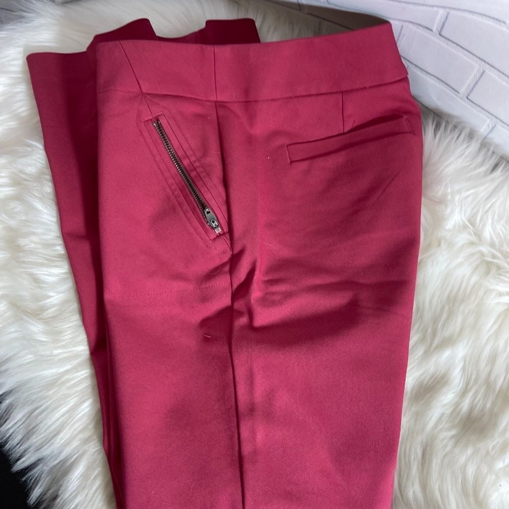Loft Marisa Skinny Rose Pink Crop Pants Sz 2 - Picture 2 of 10